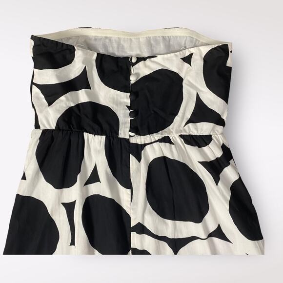 J. Crew NWOT Strapless‎ Geometric Mini Dress Womens Size 4 Black White - Picture 6 of 11